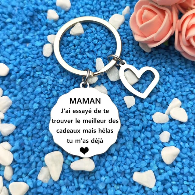 Detalle de GUOYU Porte-clés « Maman » en forme de famille, cadeau pour maman (Noël, fête des mères, anniversaire)