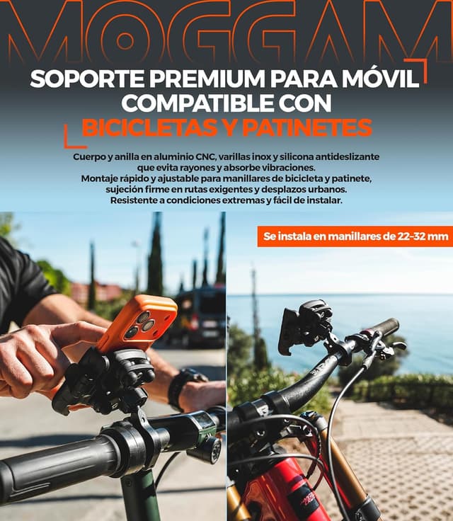 Thumbnail 6 de MOGGAM Soporte móvil moto antivibración 360°