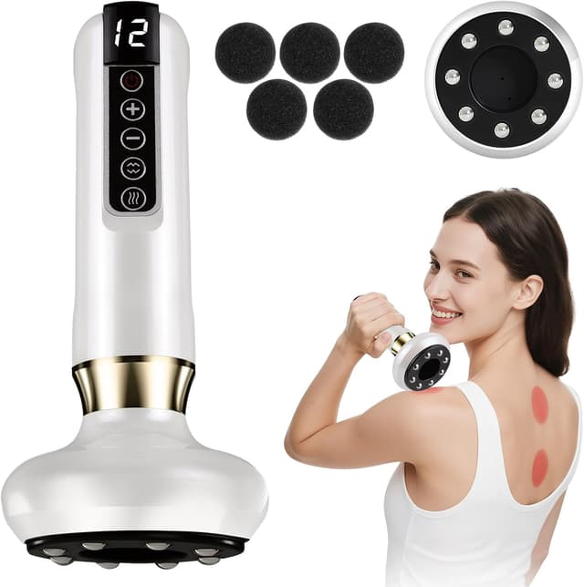 Detalle de Velora Massaggiatore Anti Cellulite elettrico con gua sha e 12 modalità