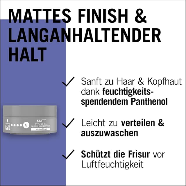 Detalle de TAFT Cire coiffante mate Schwarzkopf TAFT (75 ml) pour une tenue longue durée