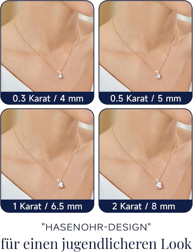 Detalle 2 de Moissanite Halskette 1 Karat Solitär