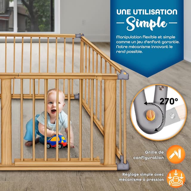 Thumbnail 3 de KIDUKU Barrière de sécurité Parc bébé XXL 7,2 m