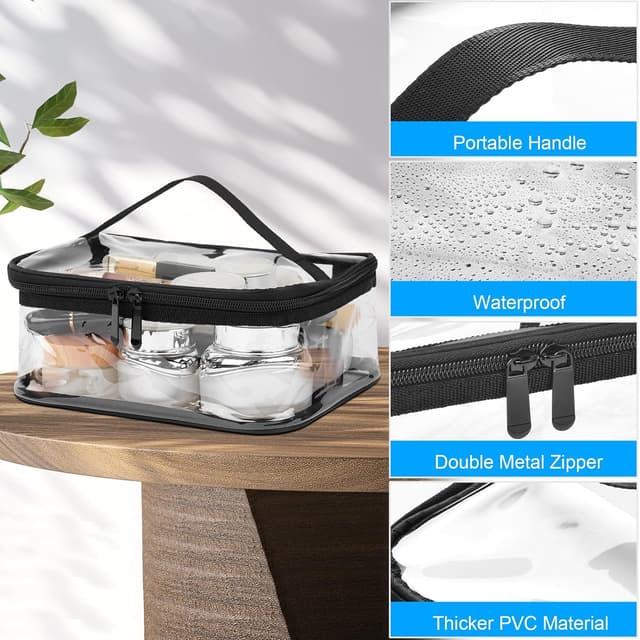 Thumbnail 2 de Aucuu Sac Maquillage Transparent Étanche 2 en 1 TSA