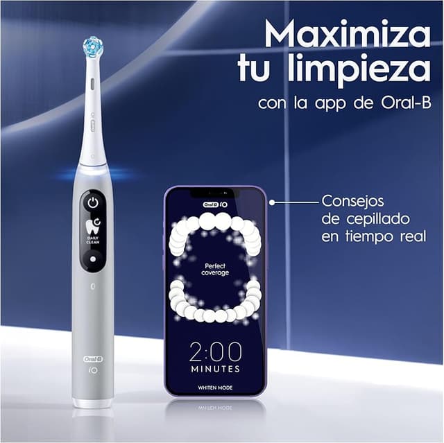 Detalle 2 de Oral-B iO 6 Cepillo Eléctrico Gris🦷 con 3 cabezales y estuche