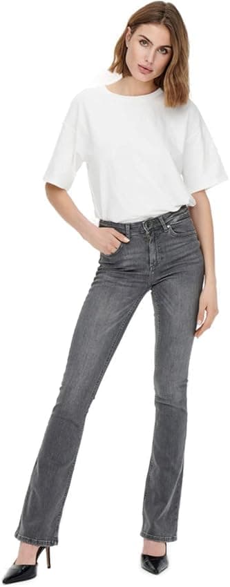 Imagen de Only Onlblush Vida: Vaqueros Flare Mujer Gris en OfertitasTOP