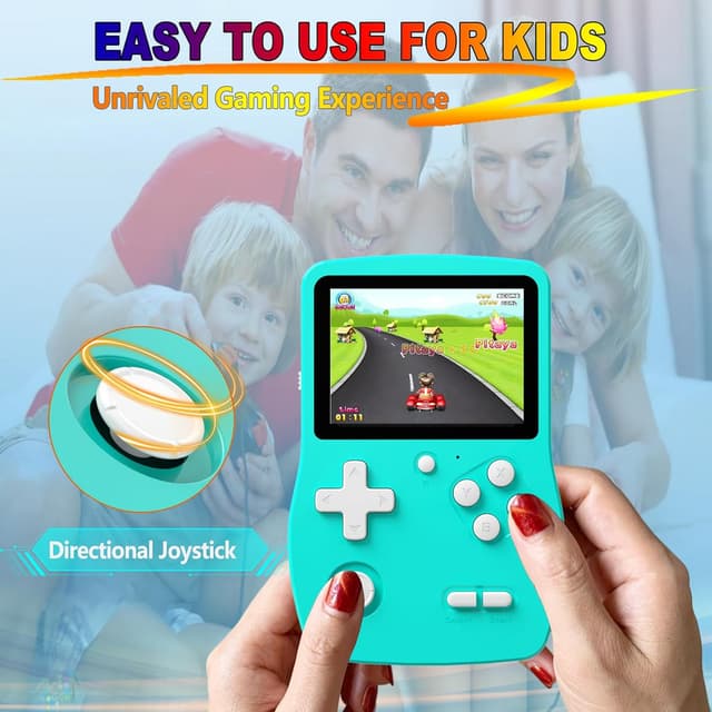Detalle 2 de Bornkid Portale Giocattolo per Bambini con 139 videogiochi a 32 bit, schermo IPS 3,0” e batteria ricaricabile USB-C