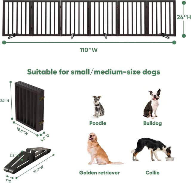 Detalle de Dog doorways gate 6-panel, foldable