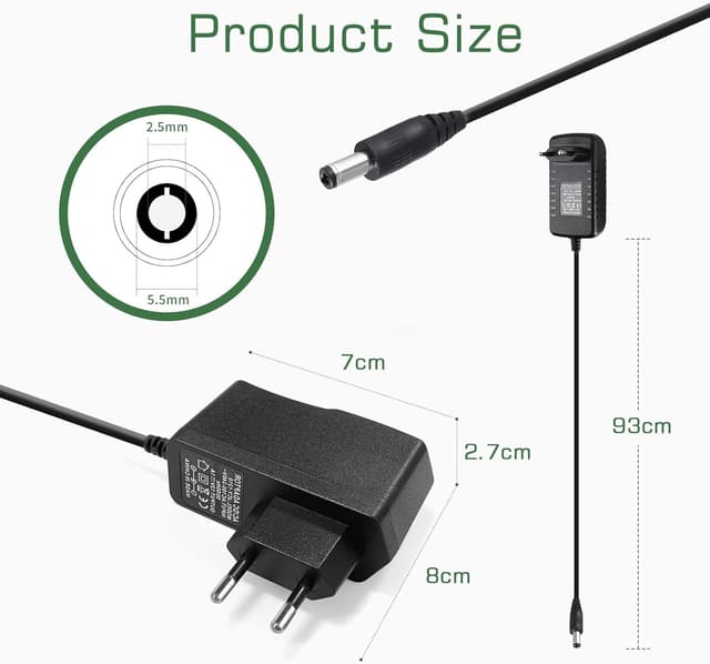 Detalle de KSIBNW Trasformatore adattatore universale DC 12 V 1 A (12 W) con jack 5,5–2,5 mm per strisce LED