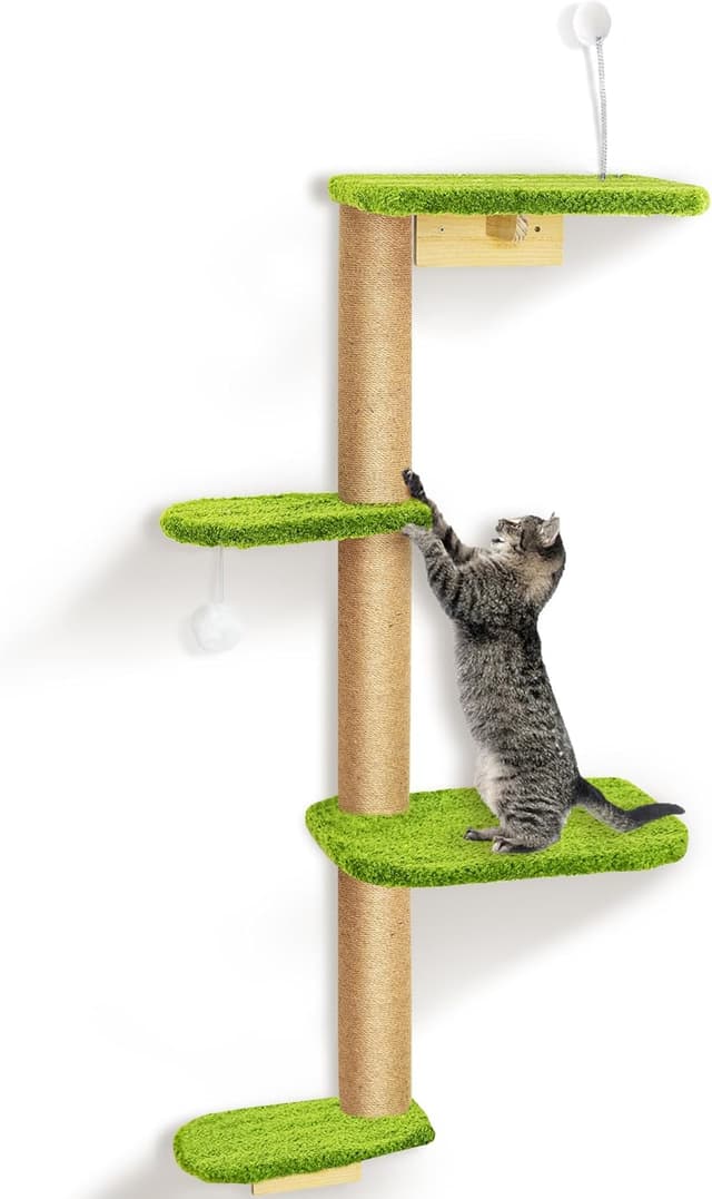 Thumbnail 6 de Brown Wall Mounted Cat Wall Climber 49″ tall 🐱