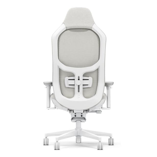 Detalle 2 de Fractal Design silla gaming con reposabrazos 4D, respaldo de malla y alcántara, altura ajustable (blanca)