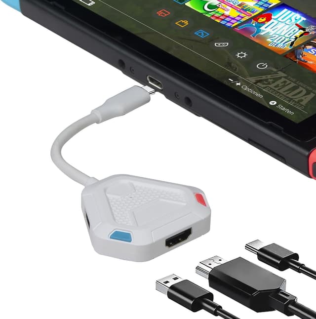 Detalle de Sehawei 3-in-1 Switch Dock für OLED – portabler TV-Adapter mit 4K HDMI, USB 3.0 und USB-C PD 2.0