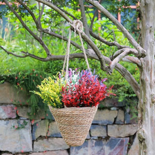 Detalle 2 de Sredumn 20 Bundles Artificial Lavender Flowers (UV resistant) for outdoor pots, hanging baskets and fences