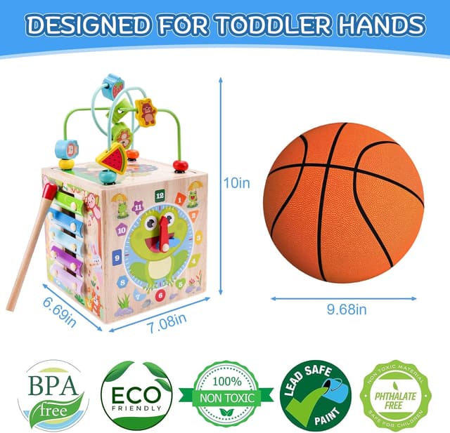 Thumbnail 5 de Wooden Activity Cube Montessori 12+ months