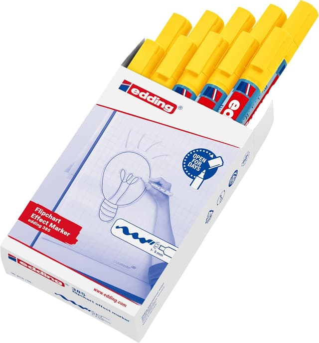Detalle 2 de edding 385 Effektmarker Gelb 10er Pack