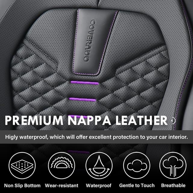 Detalle 2 de Coverado Car Seat Covers Nappa Leather, 2 Pack