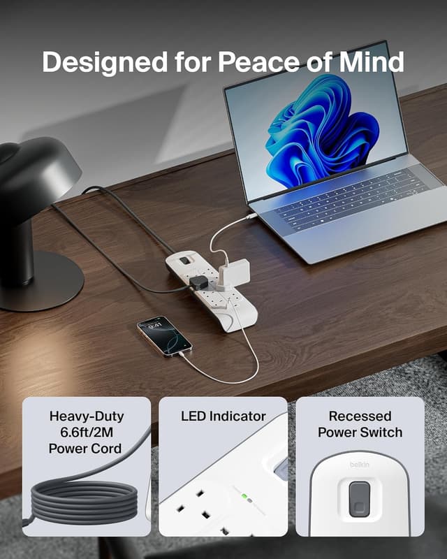 Thumbnail 5 de Belkin Extension Lead 8‑Way with USB