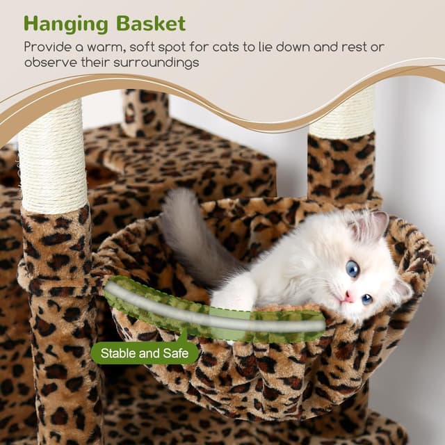 Thumbnail 6 de Globlazer Leoparden Kratzbaum XXL (S72) für große Katzen & Maine Coon, 183 cm