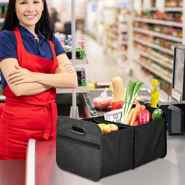 Detalle 2 de Xndryan Car Boot Organiser Bag (Foldable, Multi-Compartment) with Reinforced Base