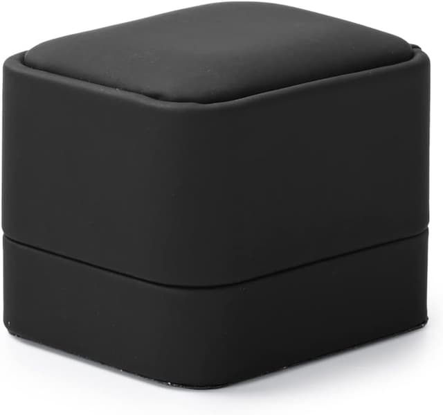 Thumbnail 4 de Papten Caja para Anillo en Piel Sintética Negra 💍 Boda y Propuesta