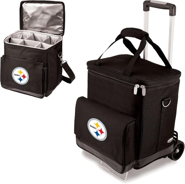 Detalle de Picnic Time NFL Cellar 6-Bottle Wine Carrier & Cooler Tote with Trolley (Unisex-Adult)