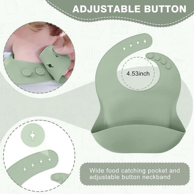 Detalle de CUBTEM Baby Geschirrset (12-teilig) – Kindergeschirr mit Babylöffel, Trinklernbecher, Saugnapf & Silikon-Lätzchen