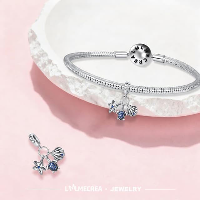 Detalle 2 de 925 Sterling Silber Charms für Europaarmbänder