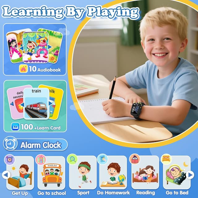 Thumbnail 6 de Kids Smart Watch Boys Gift (Ages 3–12) with 39 Games, HD Camera/Video, Music, Pedometer & Alarm Clock