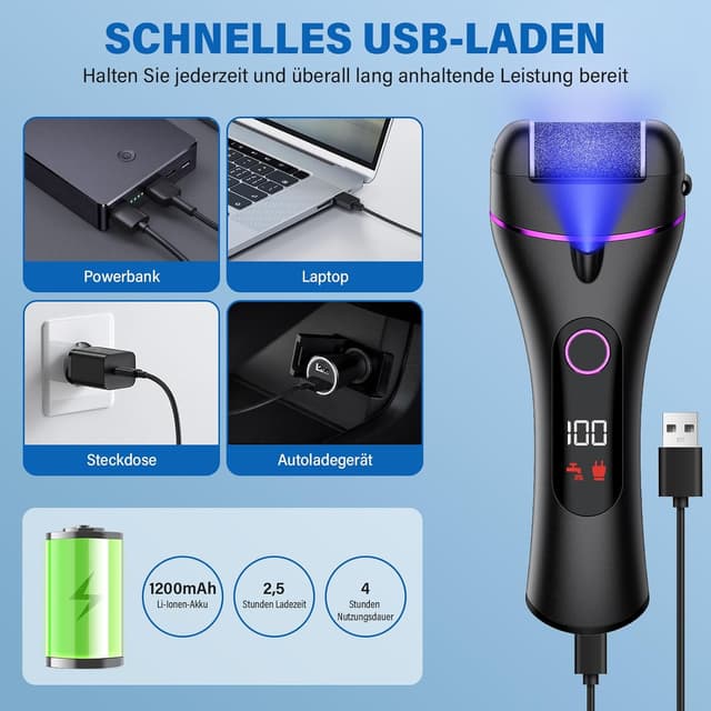 Thumbnail 2 de Ehomfory Hornhautentferner Elektrisch