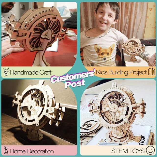 Thumbnail 6 de Robotime 3D Perpetual Calendar Wooden Model Kit (Adult Jigsaw-Style Brain Teaser)