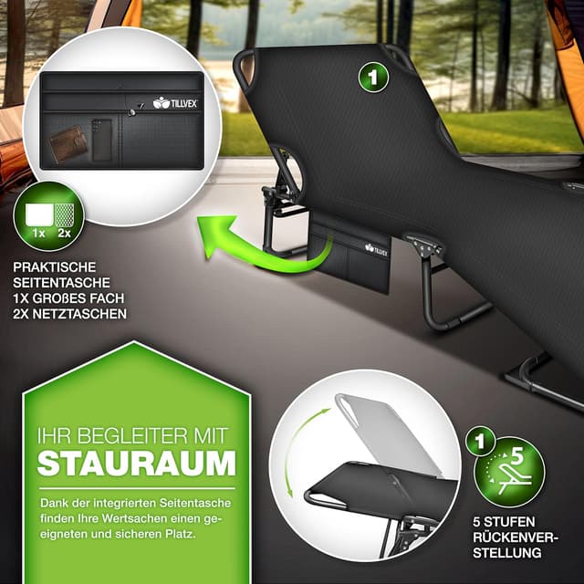 Thumbnail 4 de tillvex Lit de camping pliable 280 kg đ