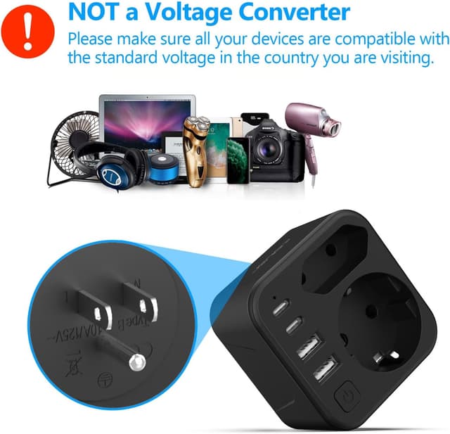 Thumbnail 6 de JSVER Adattatore da Viaggio USA 17 W