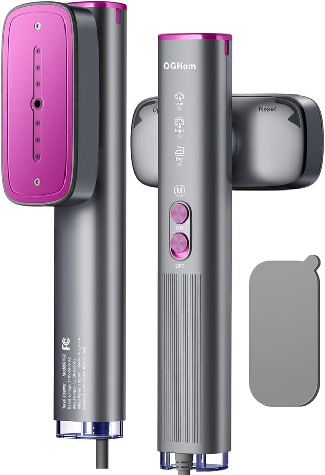 Detalle de OGHom Steamer for Clothes (110–240V) 2-in-1 Travel Steamer & Iron, 1000W Handheld Wrinkle Remover