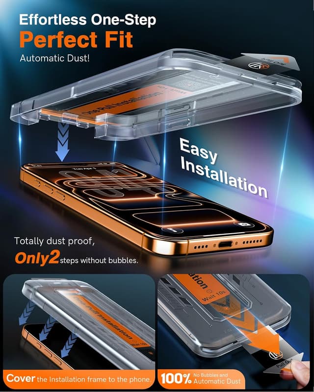 Detalle 2 de LK 2 Pack iPhone 17 Pro Max screen protector 9H
