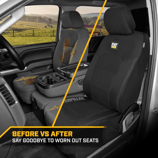 Thumbnail 6 de Cat MeshFlex Universal Front Seat Covers (Set of 2) with Breathable Mesh Back – Black