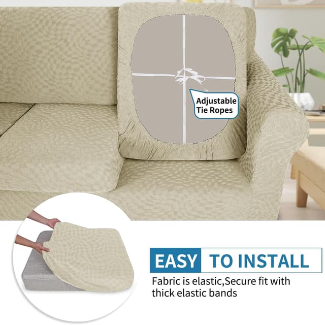 Thumbnail 5 de Ystyle Funda Sofá Ajustable 1 Asiento Beige