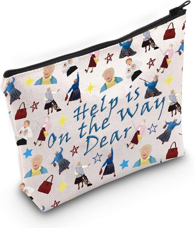 Detalle de Mrs. Doubtfire Inspired Cosmetic Bag (Help is On The Way) – 33 x 22 cm
