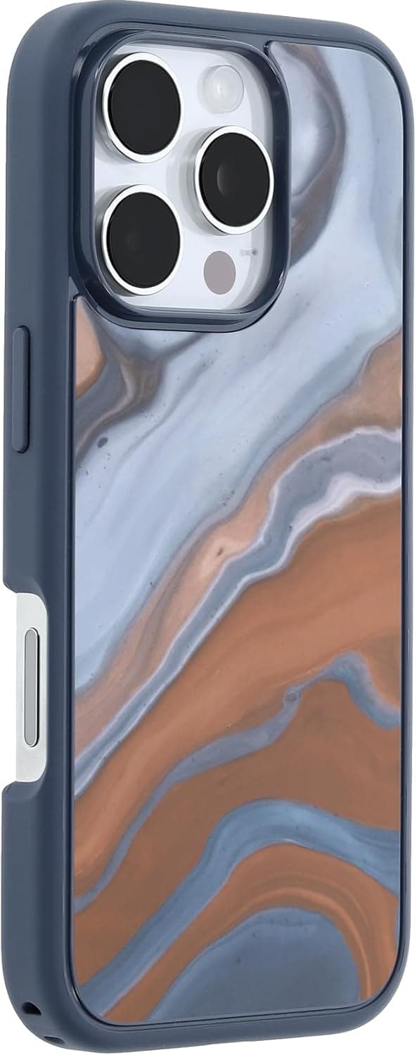 Detalle 2 de Coque OtterBox Symmetry Series MagSafe pour iPhone 16 Pro — antichoc fine Desert Marble