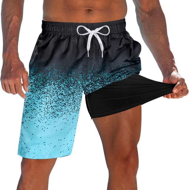 Thumbnail 6 de westwolf Men's Swim Trunks with Compression Liner 9" Quick Dry Board Shorts