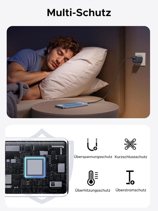 Thumbnail 5 de UGREEN 45W USB‑C Ladegerät 3‑Port PPS Schnellladegerät