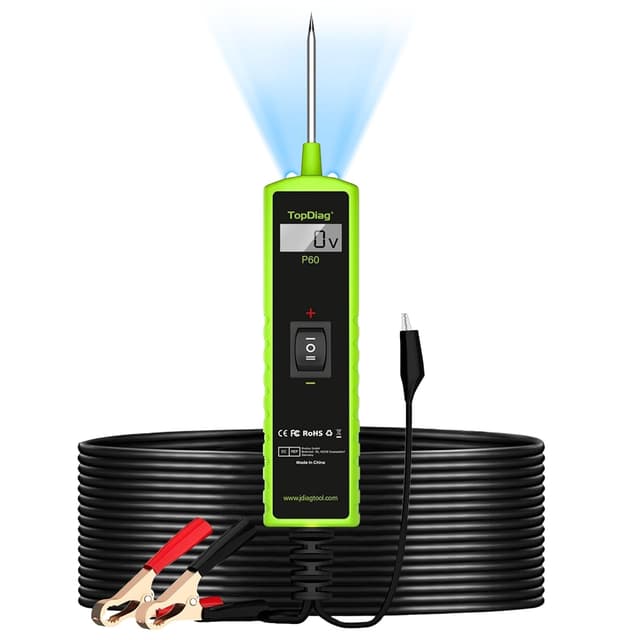 Detalle de Topdiag P60 12-Volt Automotive Test Light Power Circuit Probe Kit (6V–24V) for Fuse & Short Finding