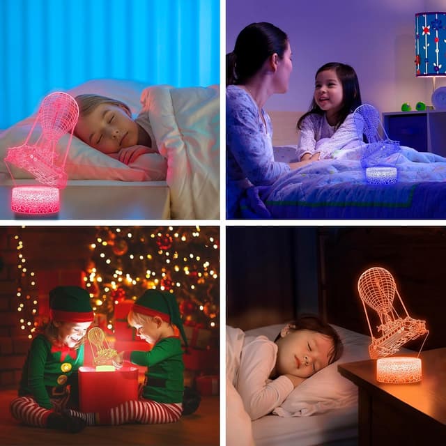 Detalle 1 de Hoofun hot air balloon 3D LED night light