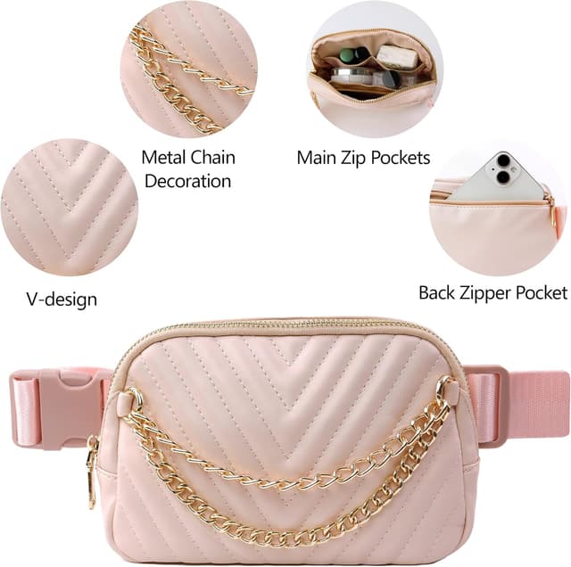 Thumbnail 3 de Luxury Chain Leather Belt Bag 7.5in