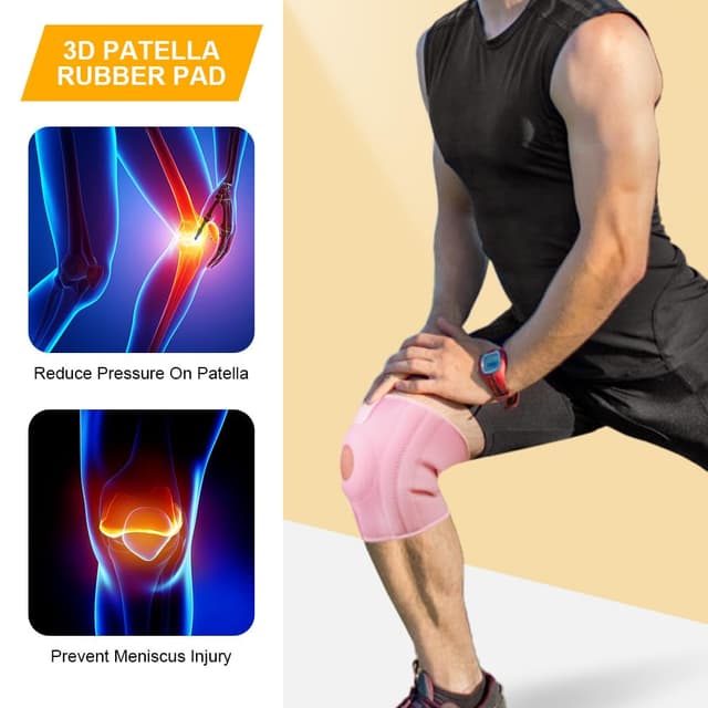 Detalle 2 de ACWOO Genouillère de sport avec stabilisateurs latéraux et coussinets en caoutchouc rotulien