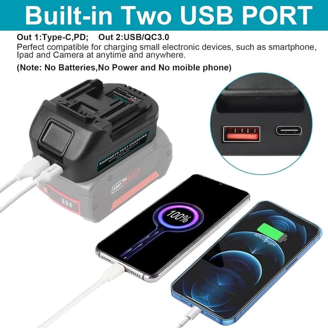 Detalle de Adaptateur batterie USB Powarobor 18 V