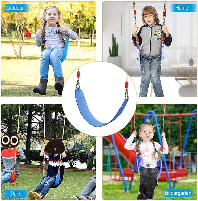 Thumbnail 6 de Ausbond Kinderschaukel mit weichem Brett – verstellbare Seillänge, bis 150 kg Belastung (blau)