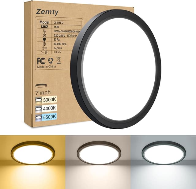 Detalle de zemty 3Farben Deckenleuchte 15W Ø18cm