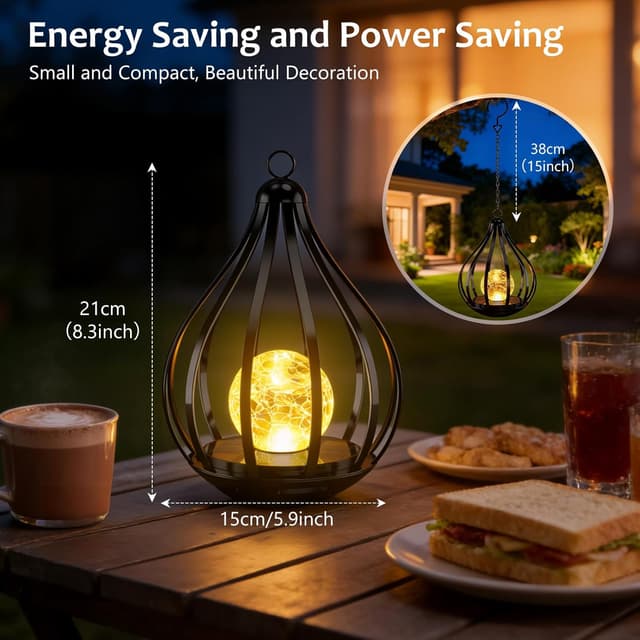 Detalle 2 de KagoLing solar garden lanterns 2 pack