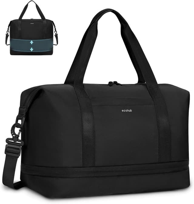 Detalle de ECOHUB for Ryanair Cabin Bags 40x30x20cm expandable underseat bag with wet pocket (Black)