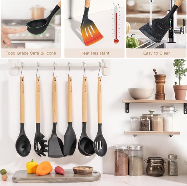 Thumbnail 6 de Astercook 39 PCS Silicone Utensils Set 446°F