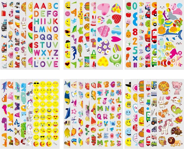 Thumbnail 5 de Vicloon Adesivi 3D bambini, 22 fogli, 550+ pezzi 🧩